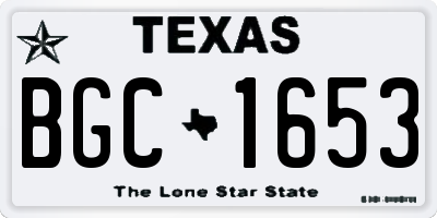 TX license plate BGC1653