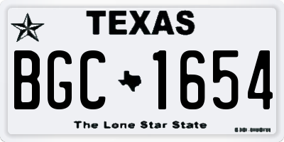 TX license plate BGC1654