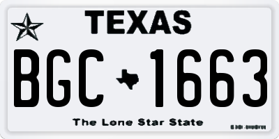 TX license plate BGC1663
