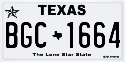 TX license plate BGC1664