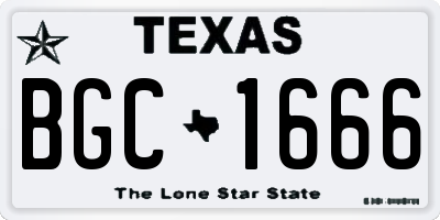 TX license plate BGC1666