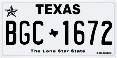 TX license plate BGC1672