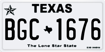 TX license plate BGC1676