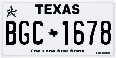 TX license plate BGC1678
