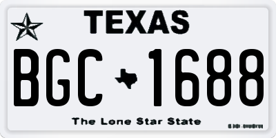 TX license plate BGC1688