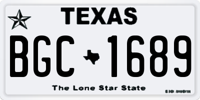 TX license plate BGC1689