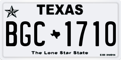 TX license plate BGC1710