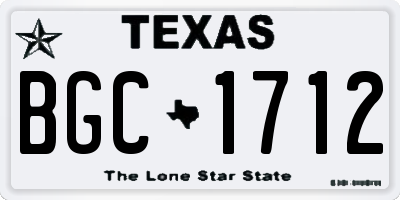 TX license plate BGC1712