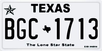 TX license plate BGC1713