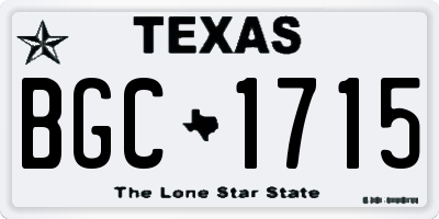 TX license plate BGC1715