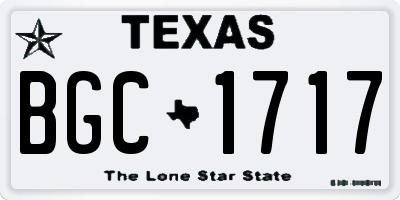 TX license plate BGC1717