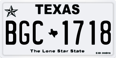TX license plate BGC1718
