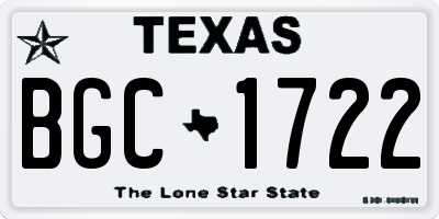 TX license plate BGC1722