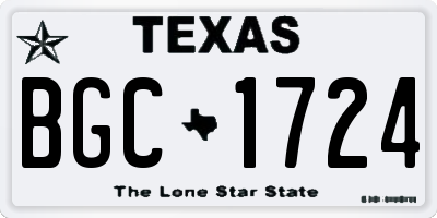 TX license plate BGC1724