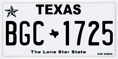 TX license plate BGC1725