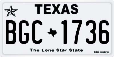TX license plate BGC1736