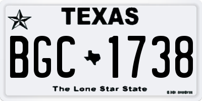 TX license plate BGC1738