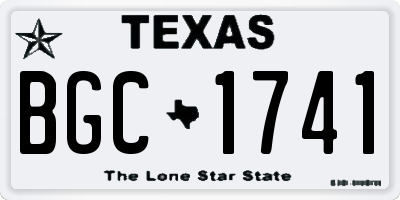 TX license plate BGC1741