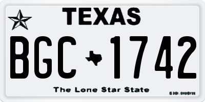 TX license plate BGC1742