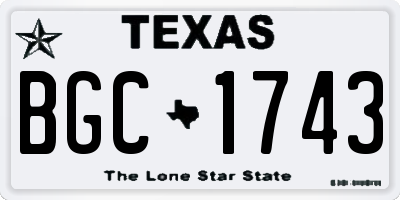 TX license plate BGC1743