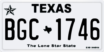 TX license plate BGC1746