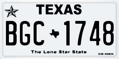 TX license plate BGC1748