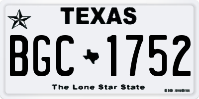 TX license plate BGC1752