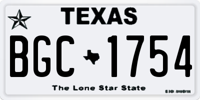 TX license plate BGC1754