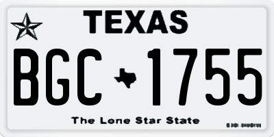 TX license plate BGC1755