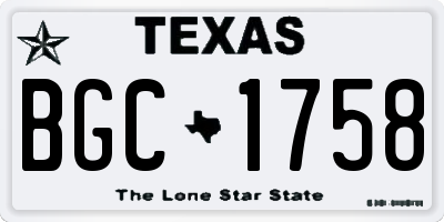 TX license plate BGC1758