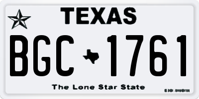TX license plate BGC1761