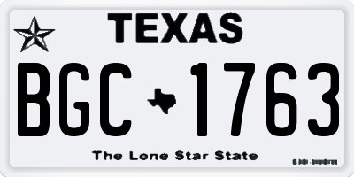 TX license plate BGC1763