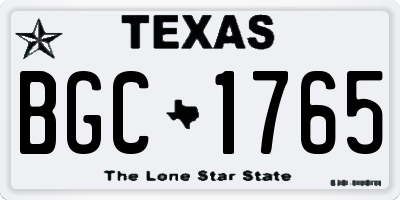 TX license plate BGC1765