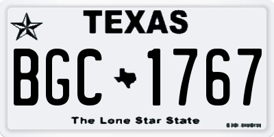 TX license plate BGC1767