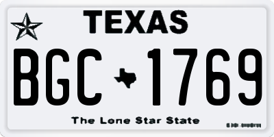 TX license plate BGC1769