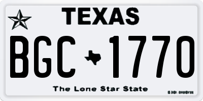 TX license plate BGC1770
