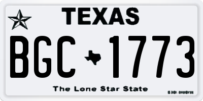 TX license plate BGC1773