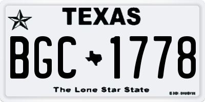 TX license plate BGC1778