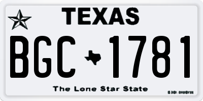 TX license plate BGC1781