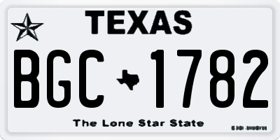 TX license plate BGC1782