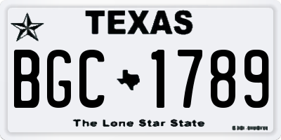 TX license plate BGC1789