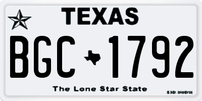 TX license plate BGC1792