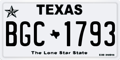 TX license plate BGC1793