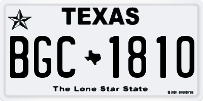TX license plate BGC1810