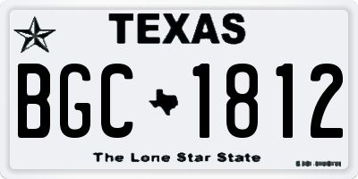 TX license plate BGC1812