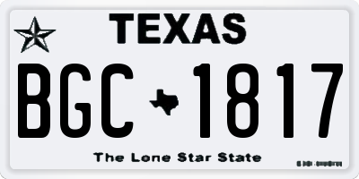 TX license plate BGC1817