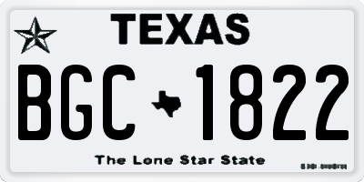 TX license plate BGC1822