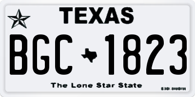 TX license plate BGC1823