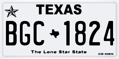 TX license plate BGC1824