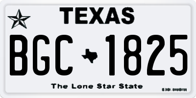 TX license plate BGC1825
